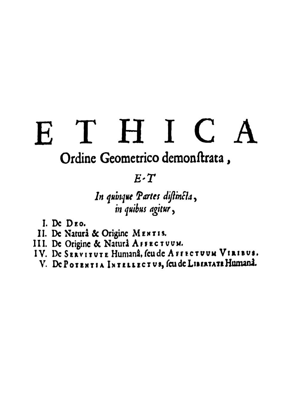 《伦理学》Opera Posthuma 1677 首版书影